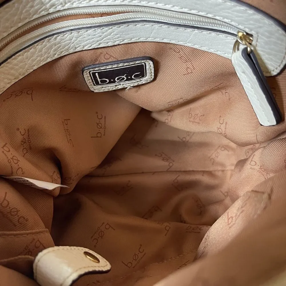 B.O.C Born Concept beige & straw weaving crossbody bag with gold tone ha…